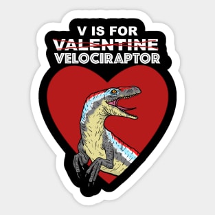 V is for Velociraptor Sticker